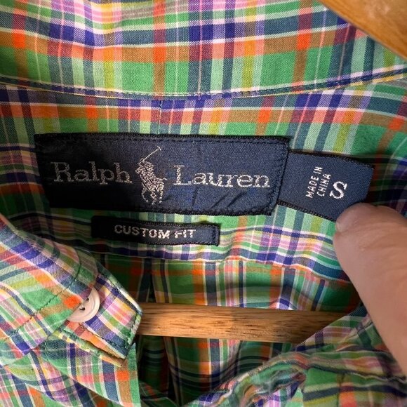 Ralph Lauren Dress Shirt Size Small Custom Fit Vintage Plaid Button Down Plaid - Picture 12 of 15